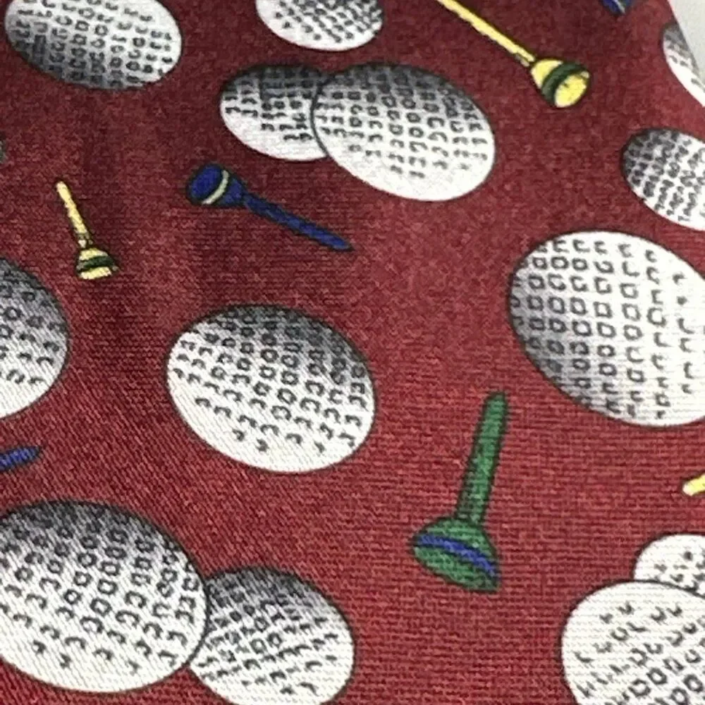 Golfball Neck Tie Maroon with Tees